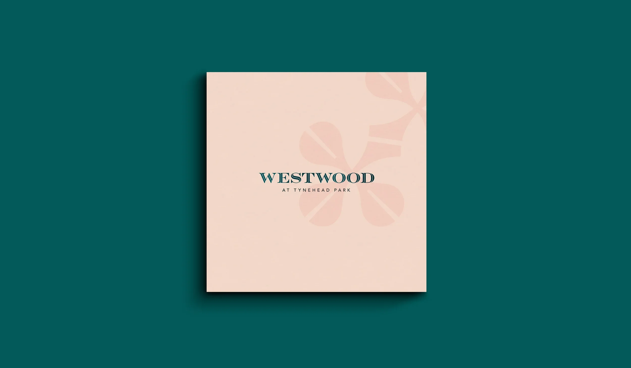 Peachy pink brochure cover with Westwood at Tynehead Park on the front