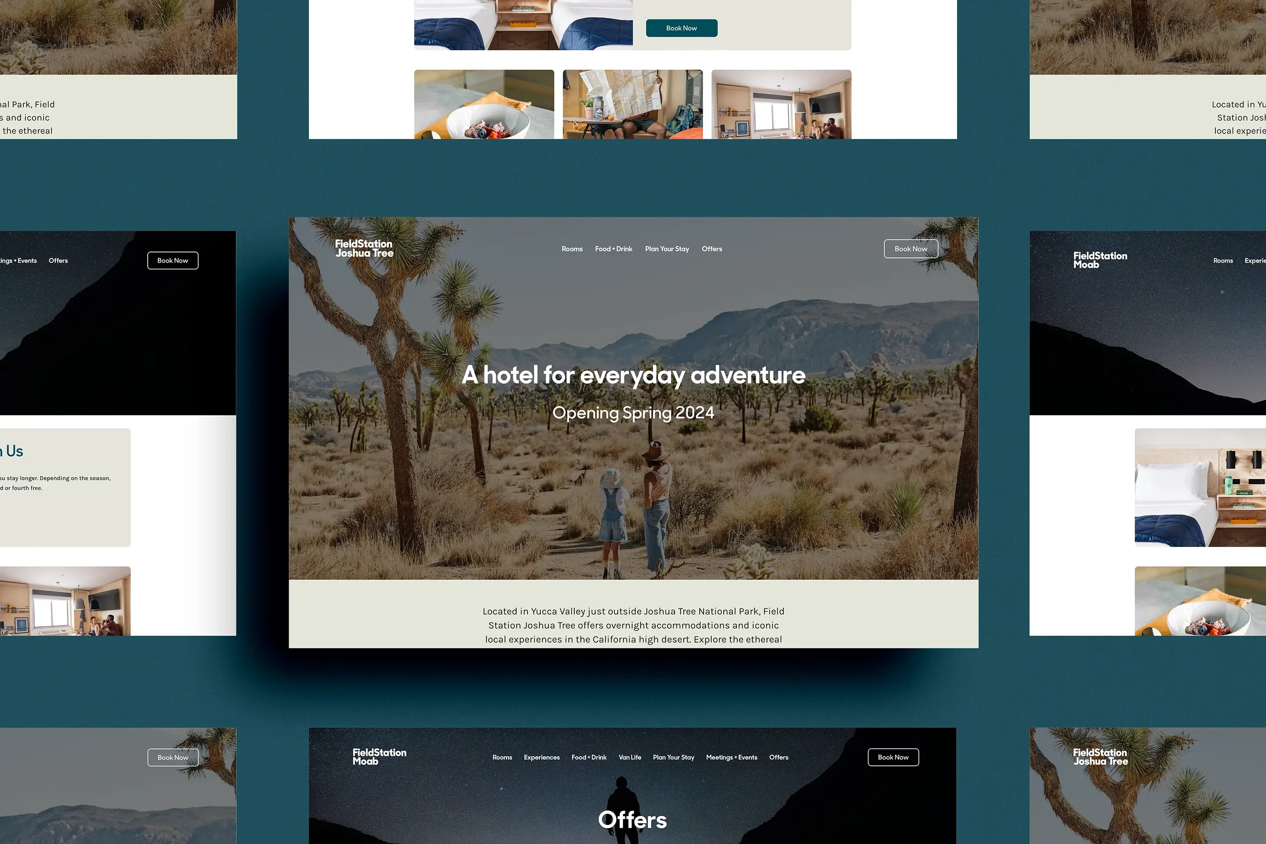 Clean website design for FieldStation Joshua Tree