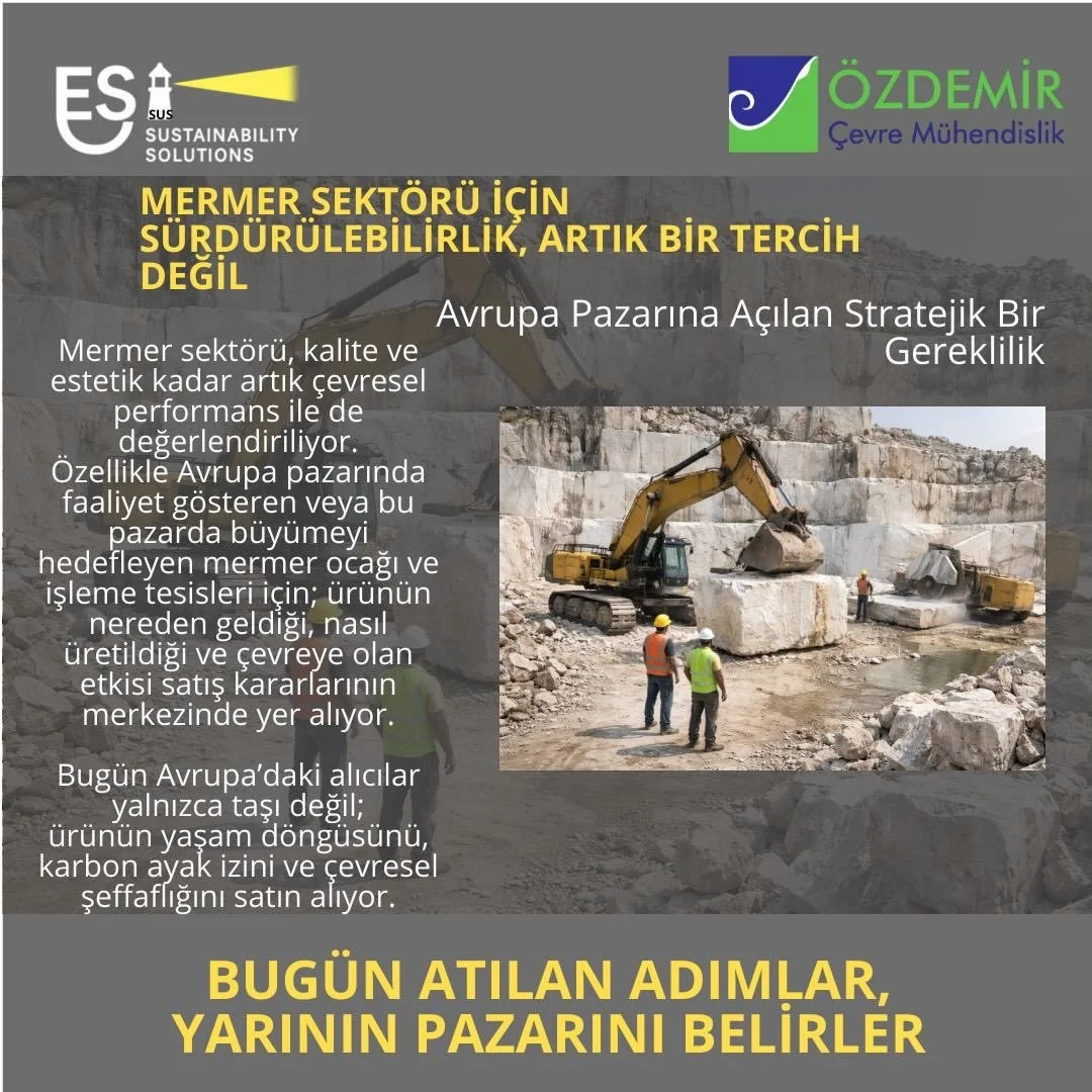 Mermer sekt&ouml;r&uuml; i&ccedil;in s&uuml;rd&uuml;r&uuml;lebilirlik artık sadece bir tercih değil