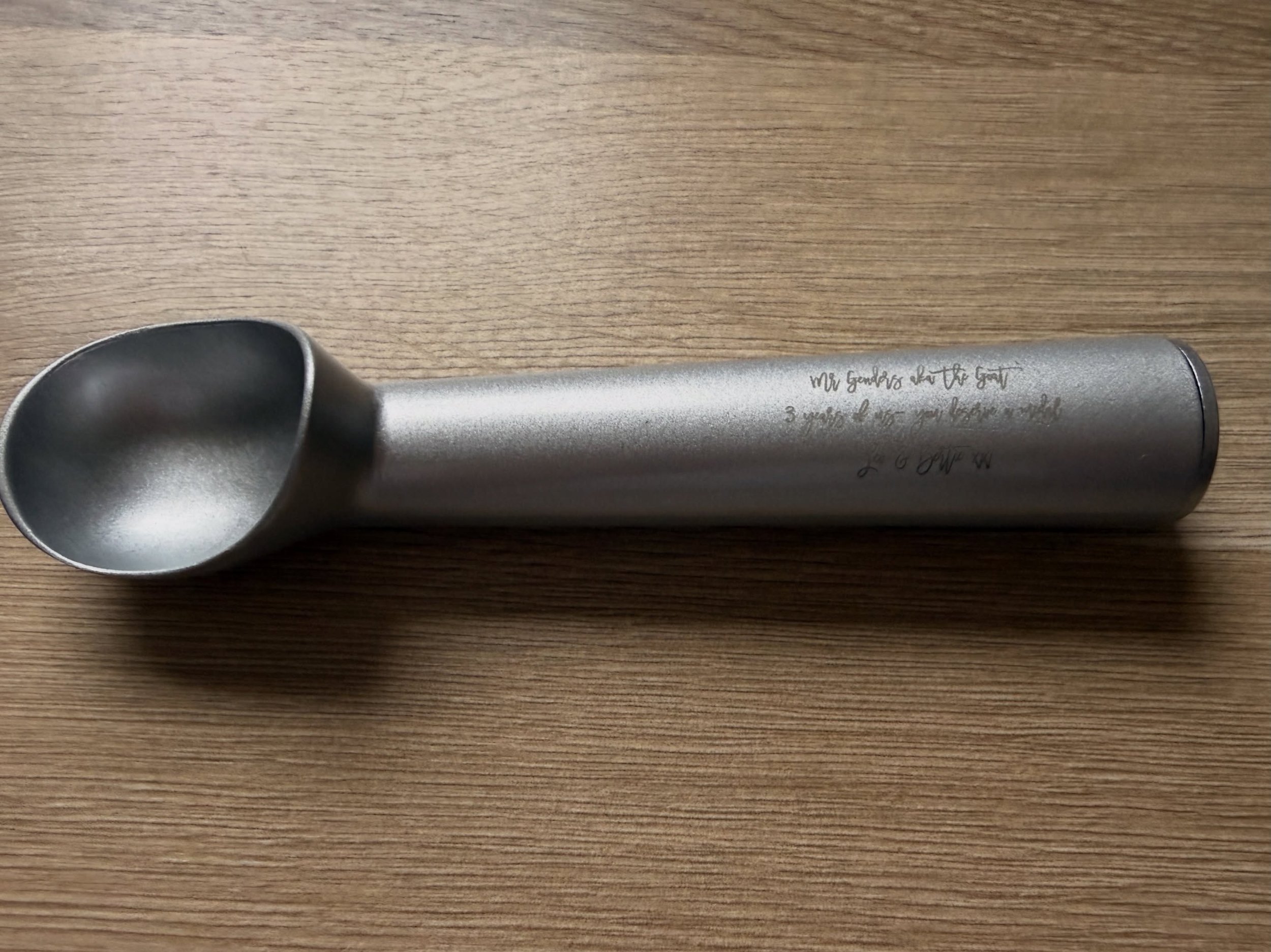 When the children in your class know all about your other job! 🍦  Such a thoughtful end-of-year gift from one of the children I teach and their family today &mdash; an engraved ice cream scoop for OMGelato 🥹

I feel incredibly lucky to work with ch