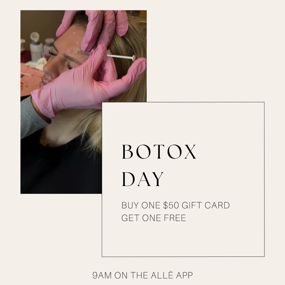 Botox Cosmetic Day is TOMORROW! 💉

⏰ Starts at 9AM &mdash; one day only!
🎁 Buy one $50 Alle Gift Card, get one FREE (while supplies last!)
📱 Purchase exclusively through the Alle app.
Don&rsquo;t miss out on the biggest savings of the year!✨ 

#Al
