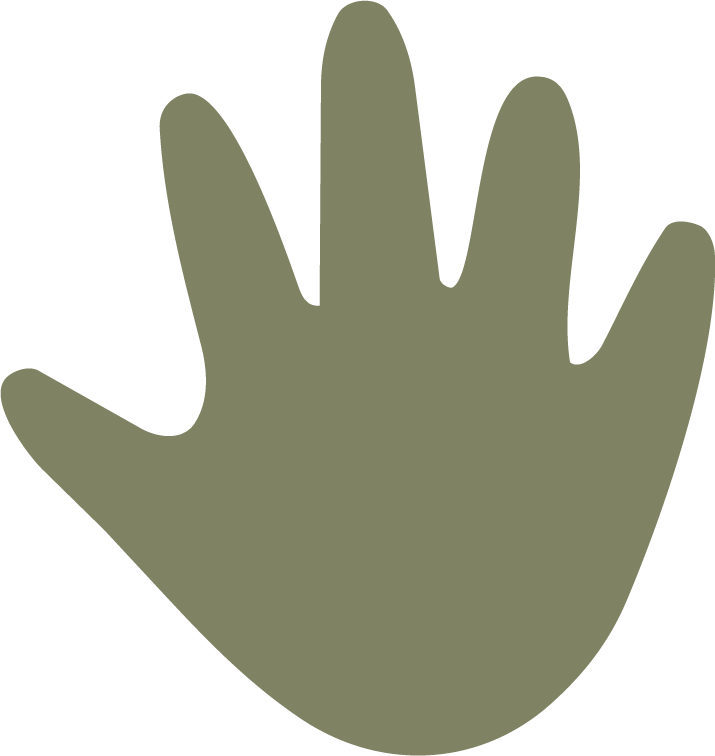 Silhouette of a hand with fingers spread apart.