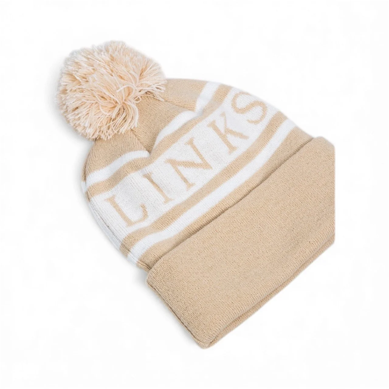 Beige/White Winter Hat