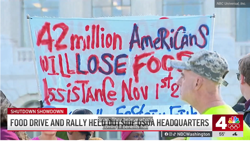 Fired and furloughed federal workers hold food drive outside USDA