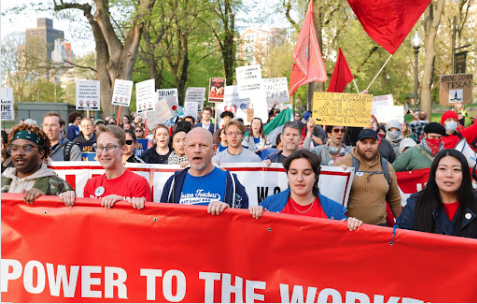 Thousands protest 100 days of Trump on May Day in Boston