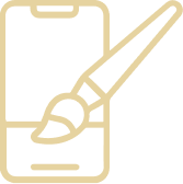 Smartphone screen with a pen resting on top.