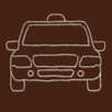 Icône d'une voiture dessinée en ligne