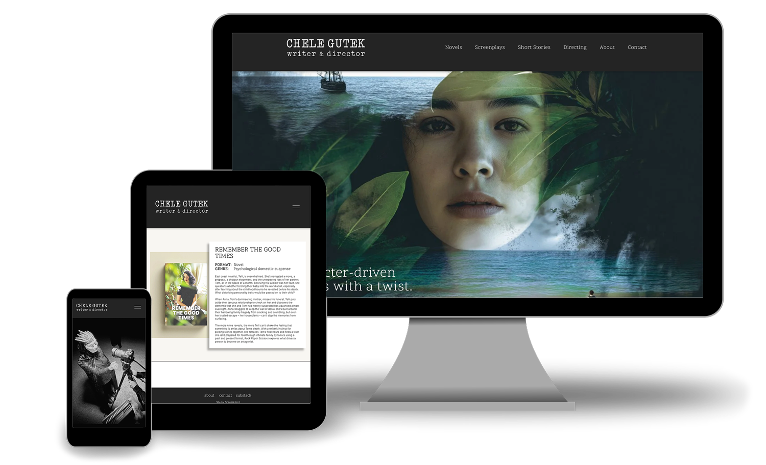 Chele Gutek writer website preview
