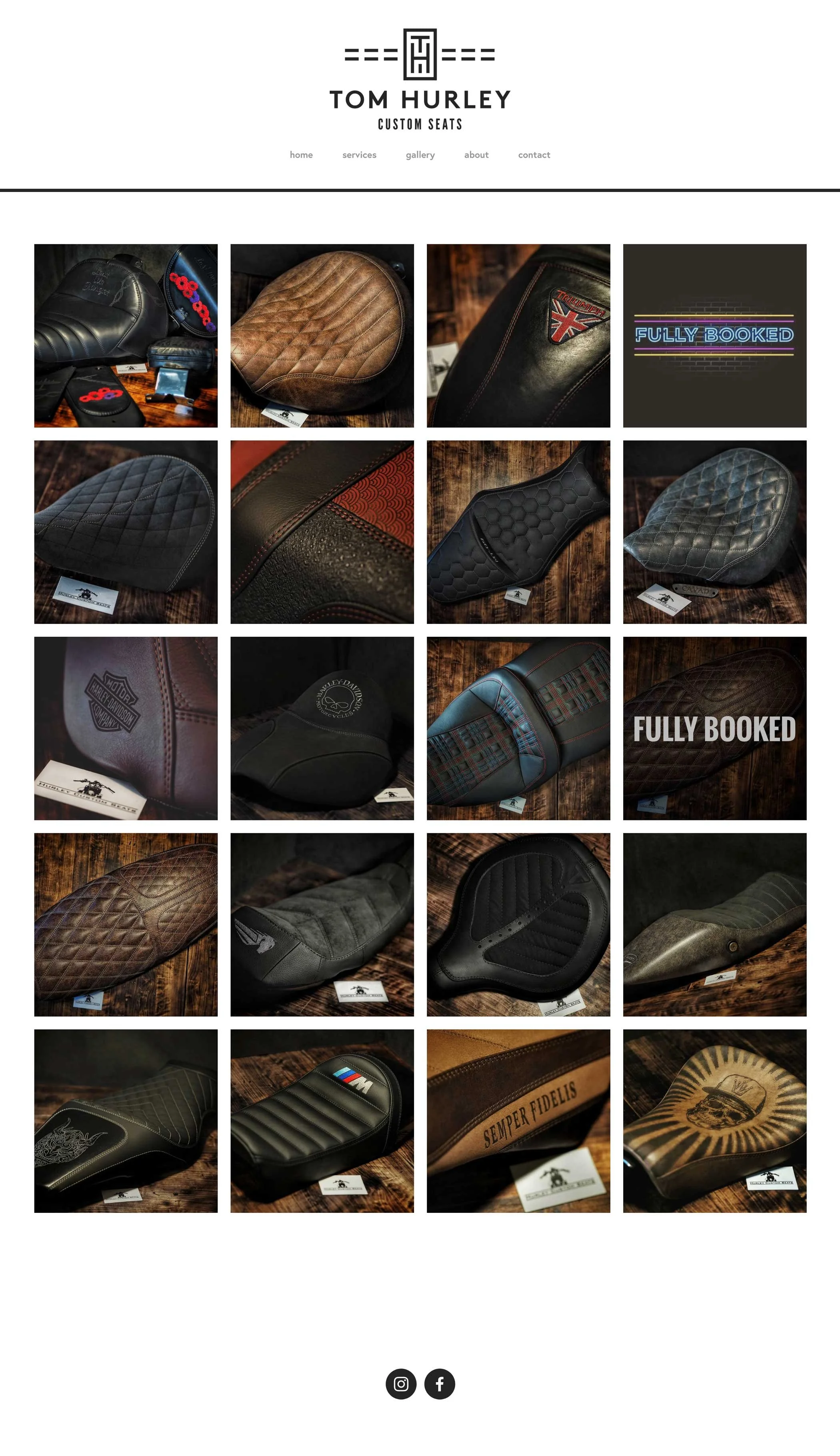 Custom seat maker website portfolio page