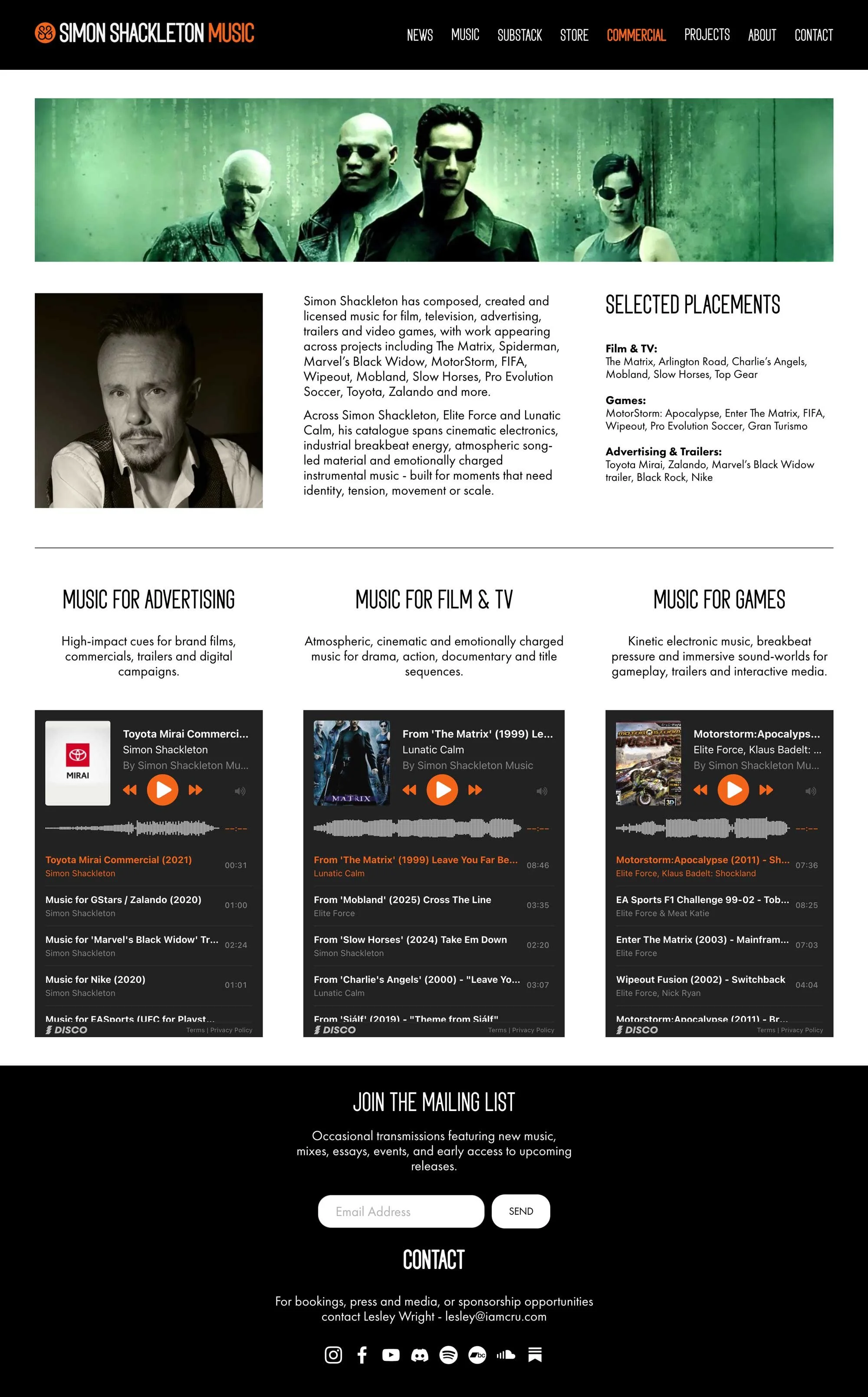 Music producer work page sample