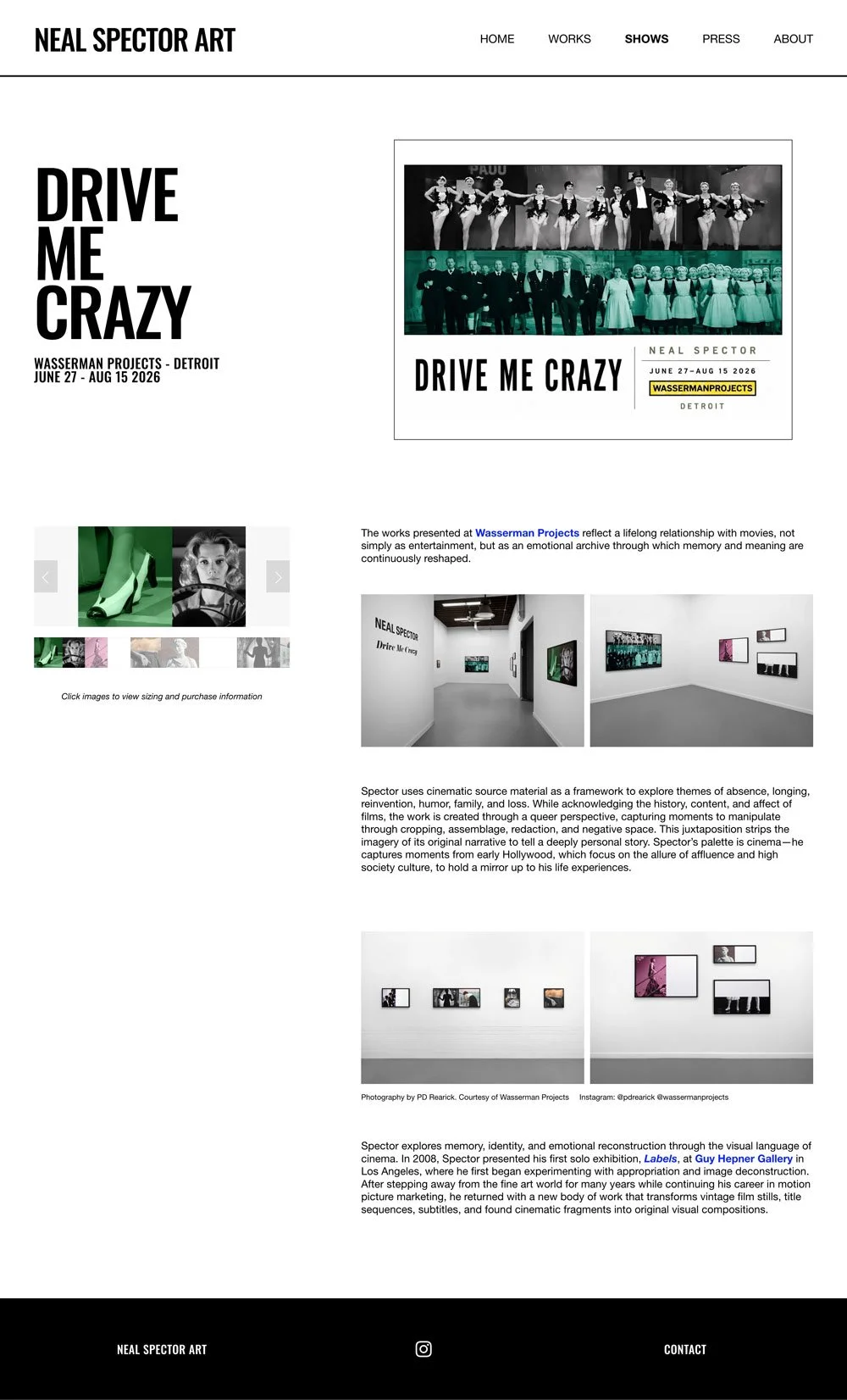 Neal Spector Art website sample page of Drive Me Crazy art show
