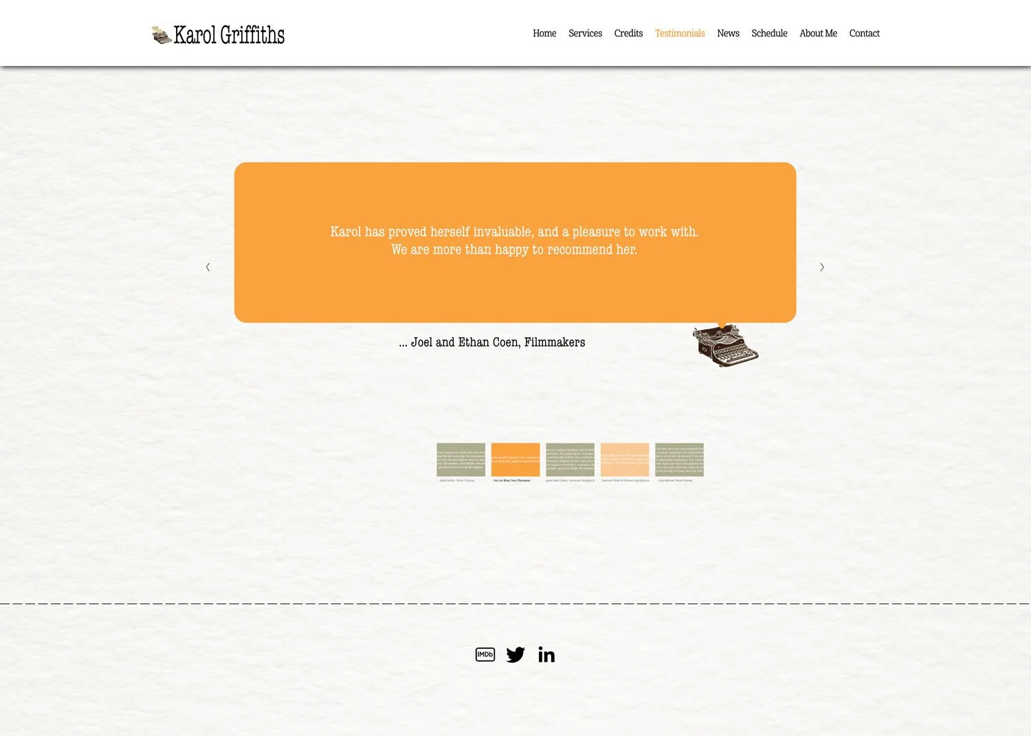 writing consultant website testimonials page