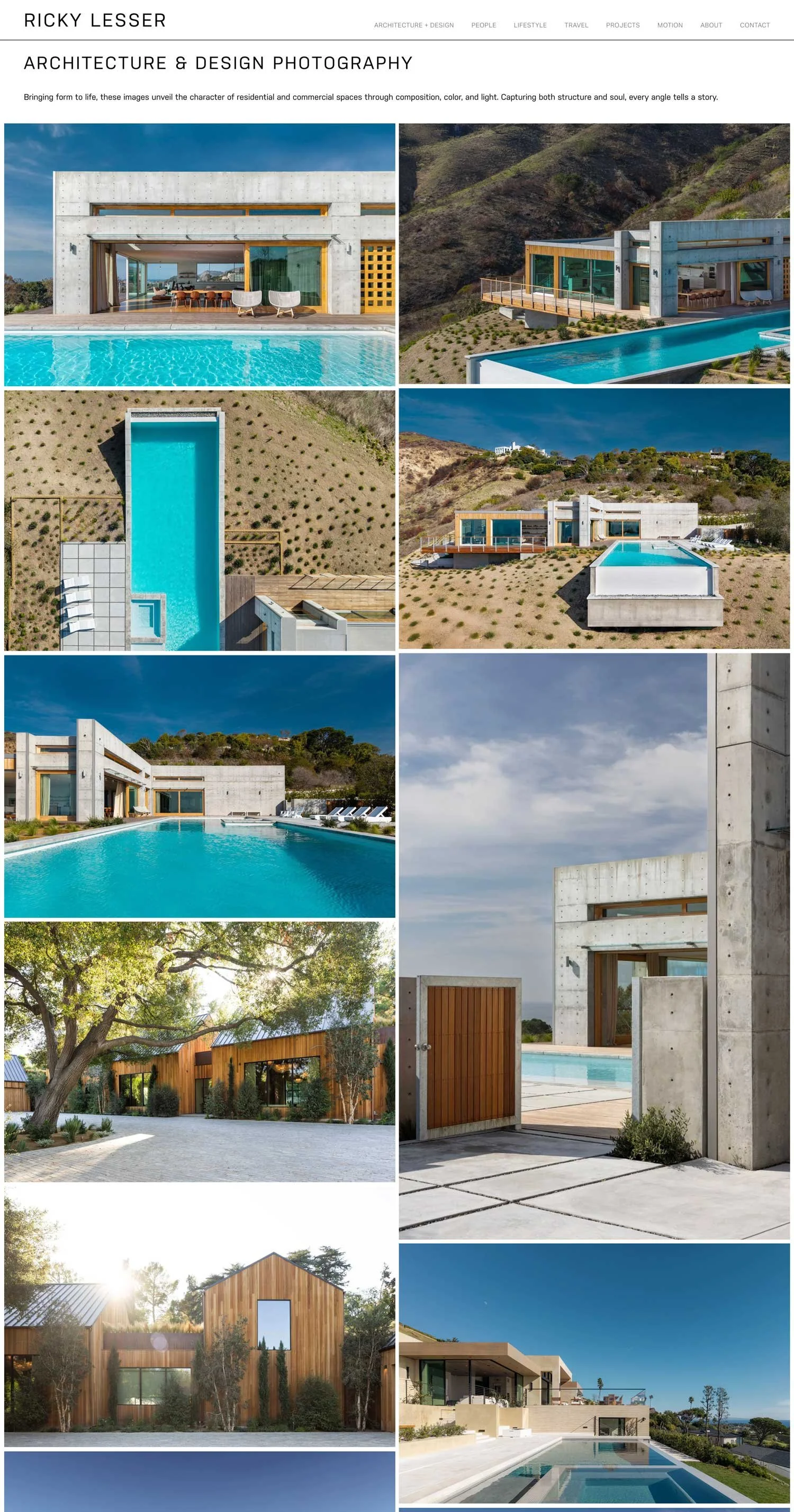 Architectural photography page sample