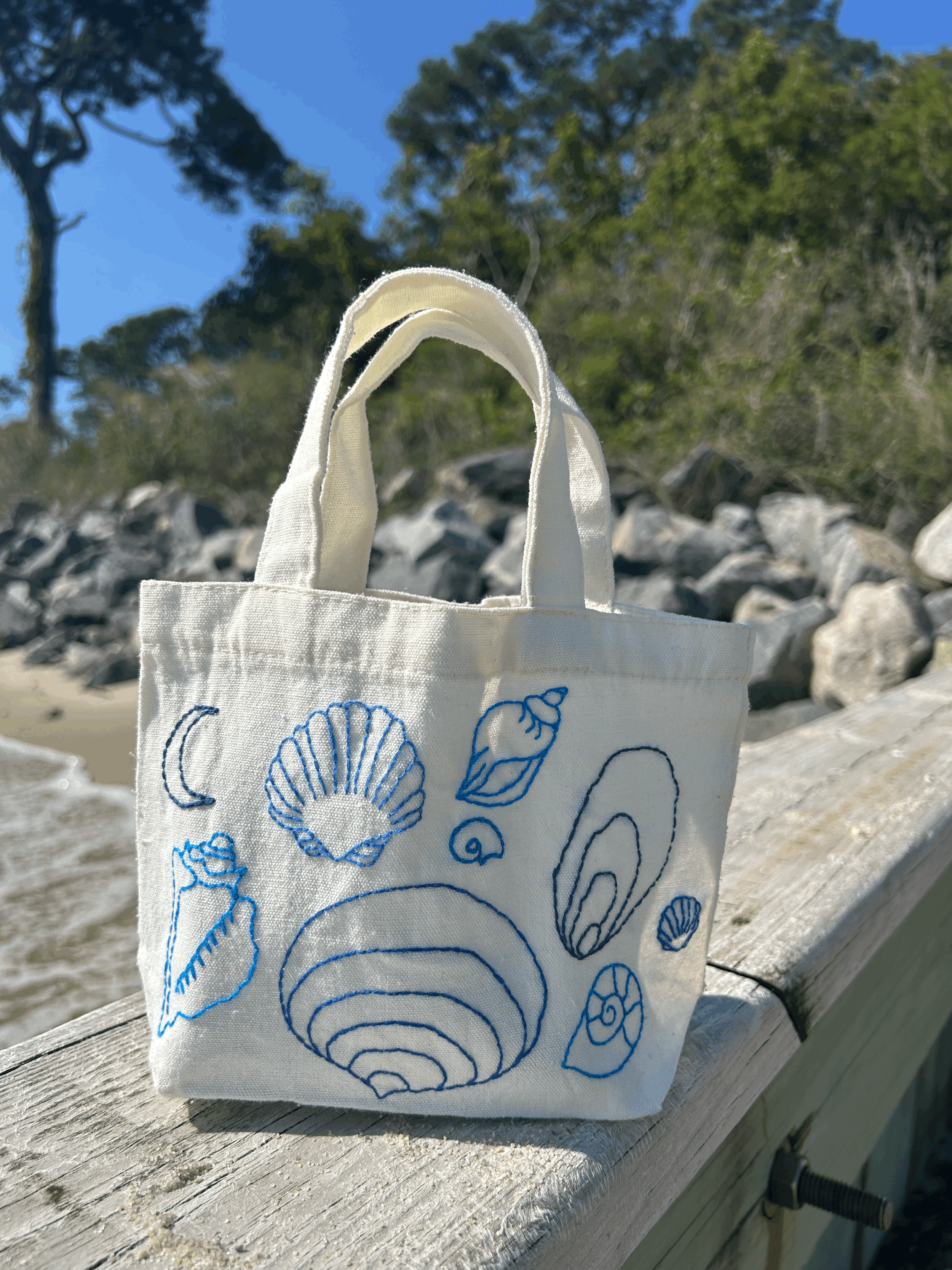 Blue Oyster Shell Bag