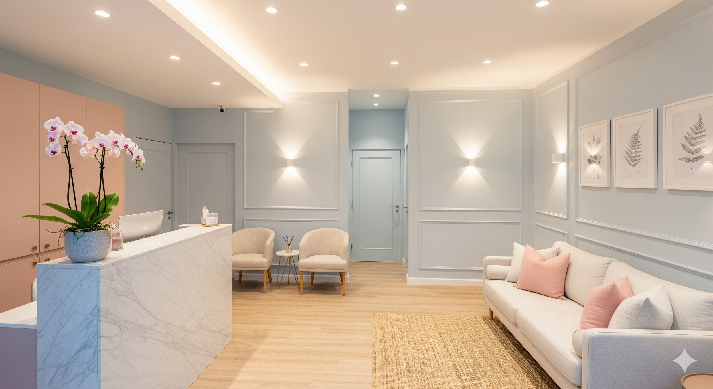 A modern, minimalist waiting room The Aafiya Collective Blackburn, Lancashire