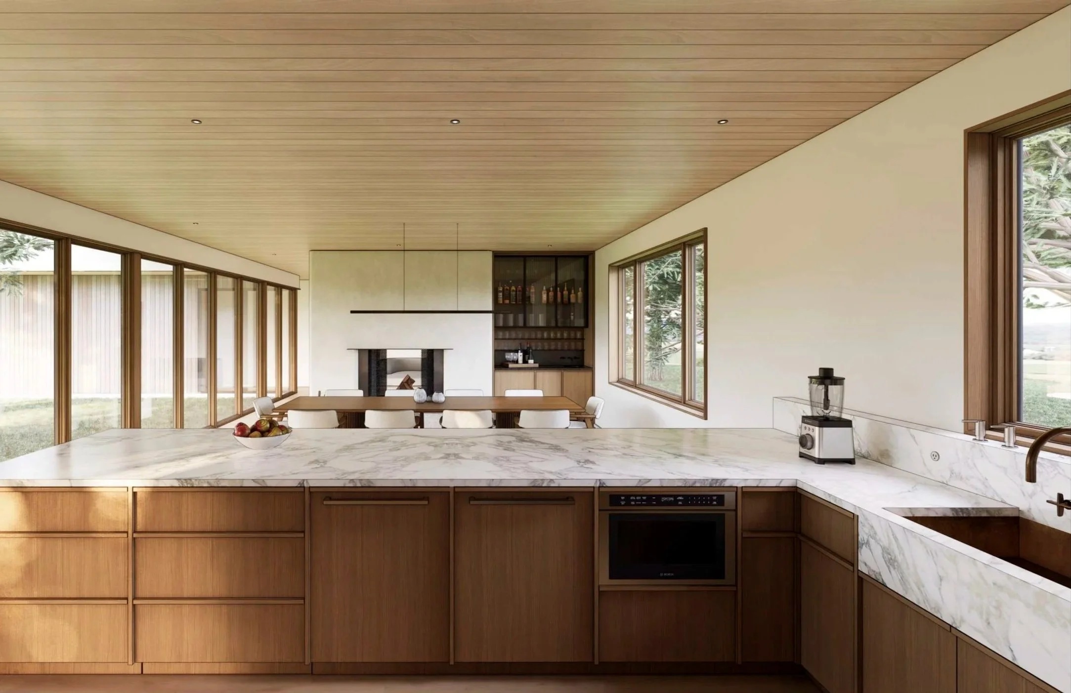 Rendering: Interior, Kitchen and Dining