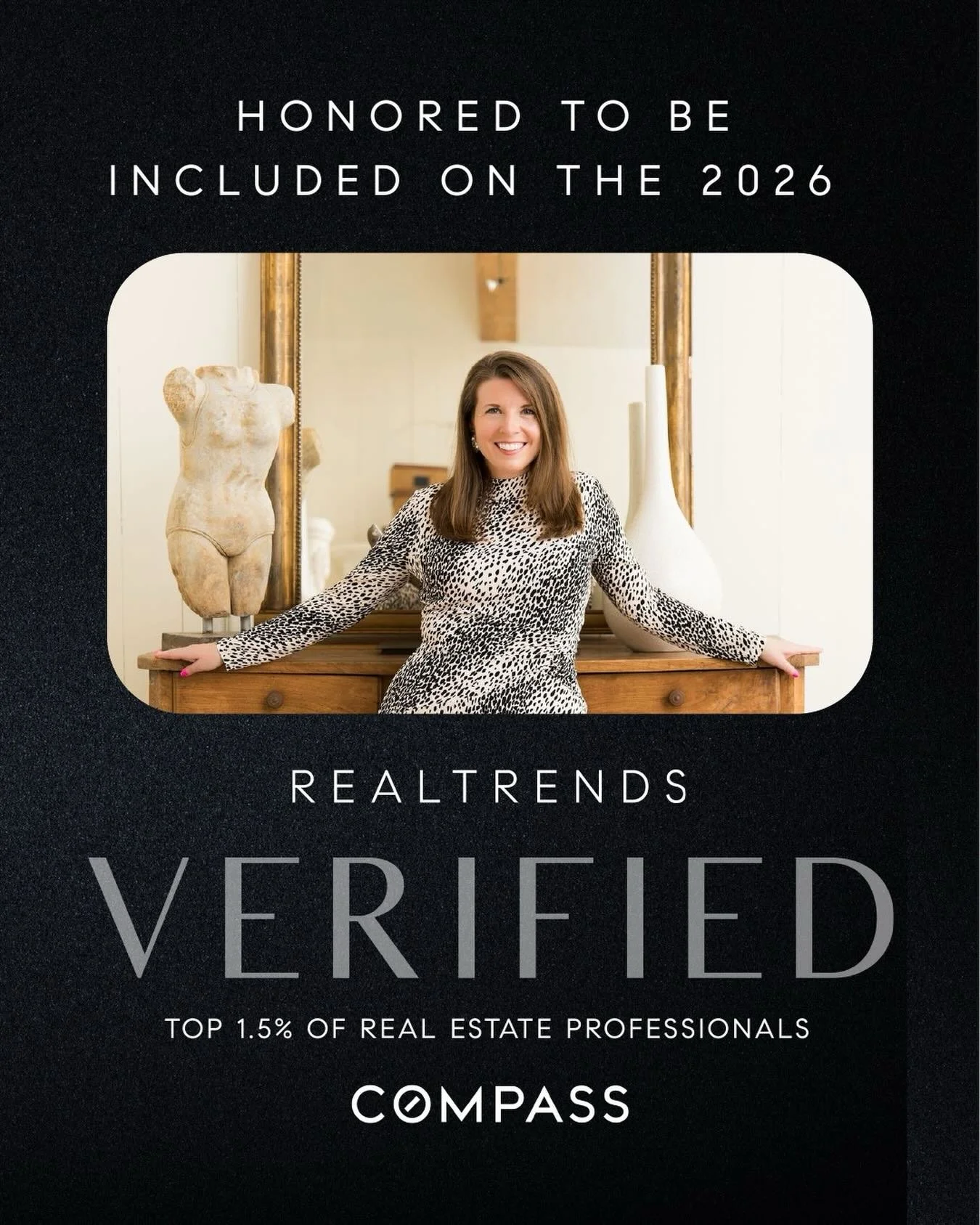 I am honored to have earned a spot on this year&rsquo;s RealTrends Verified list, placing me in the Top 1.5% of real estate professionals, nationally. 🏡

Thank you to my wonderful clients, but also to the friends and past clients who have referred n