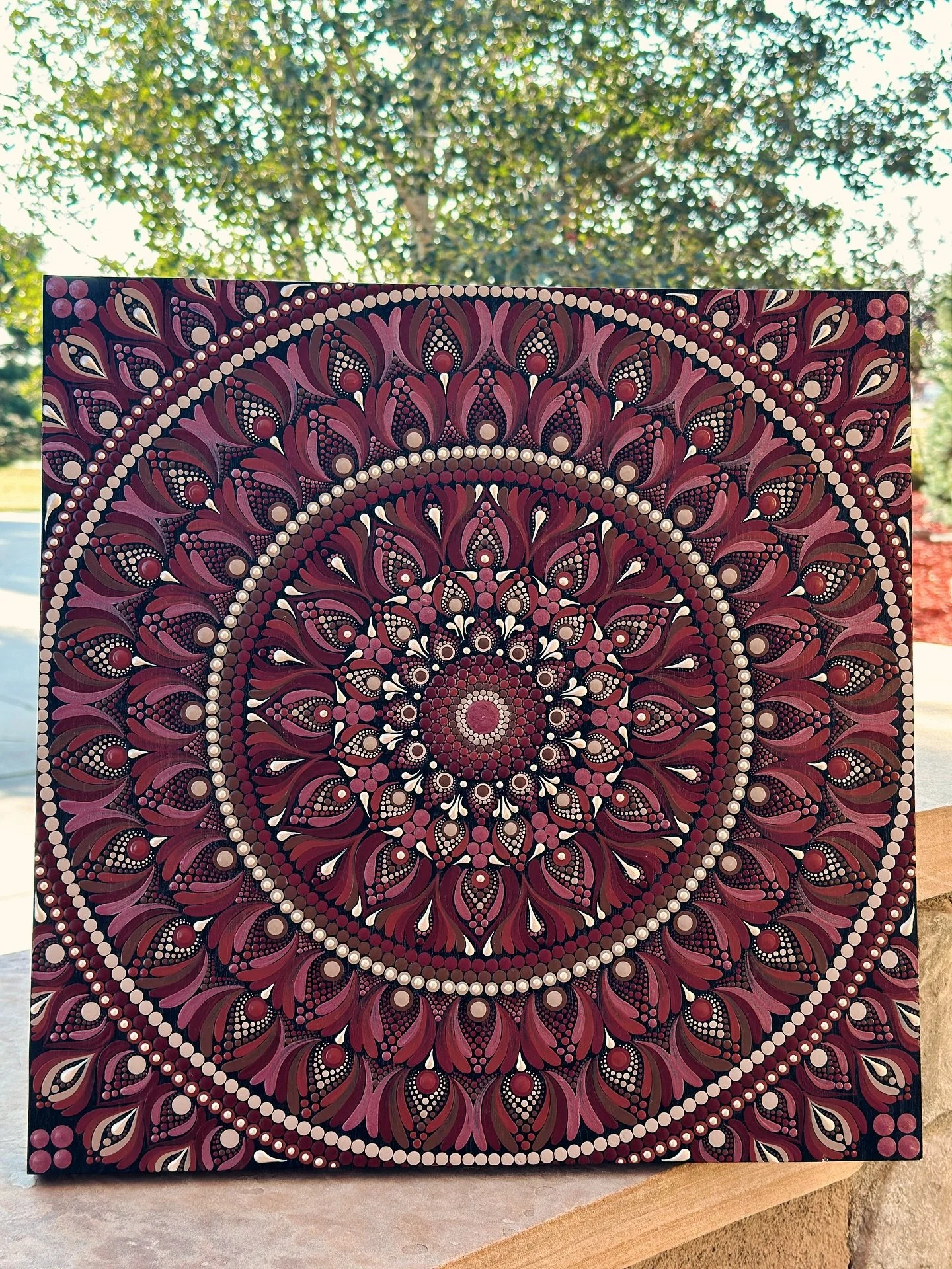 There she is, feels a bit Paisley to me 
🫶

#painting #artist #dotart #dotpainting #mandala #acrylic #acrylicpainting #decor #satisfyingart #artprocess #diyideas #mandalalove #artofpoints #creativity #art #acrylic #instagood #mindful #creativehealin