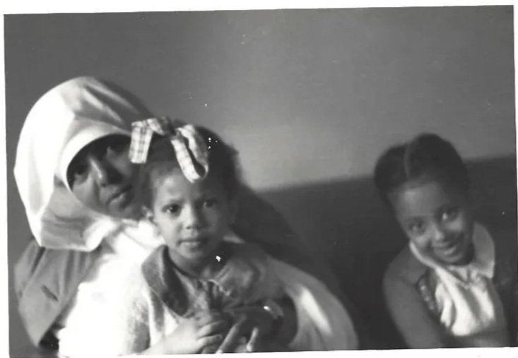 Emahoy and her niece, Hanna Kebbede (far right)
