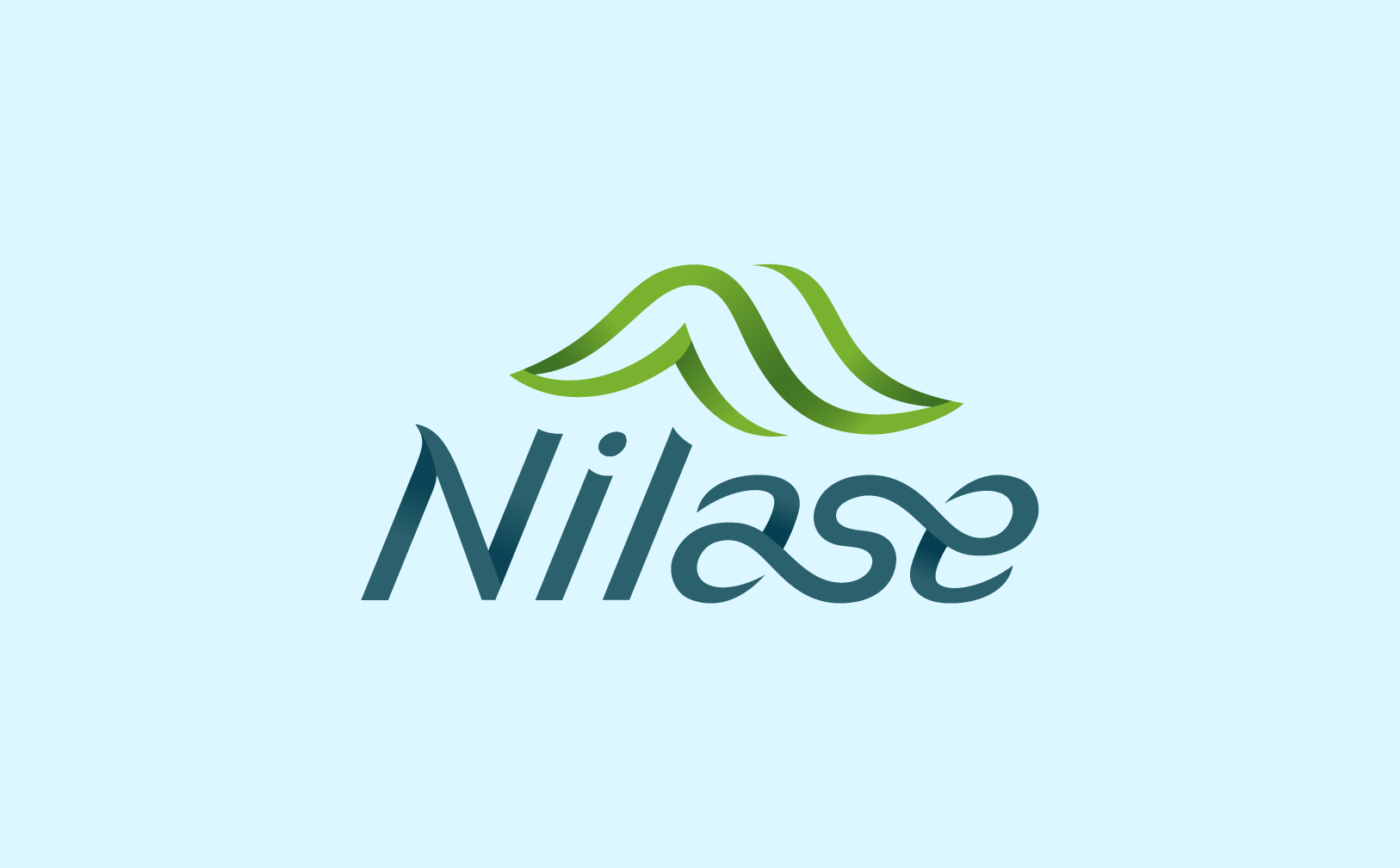 Logo with stylized green mountains and the word 'Nile' in blue text on a light blue background.