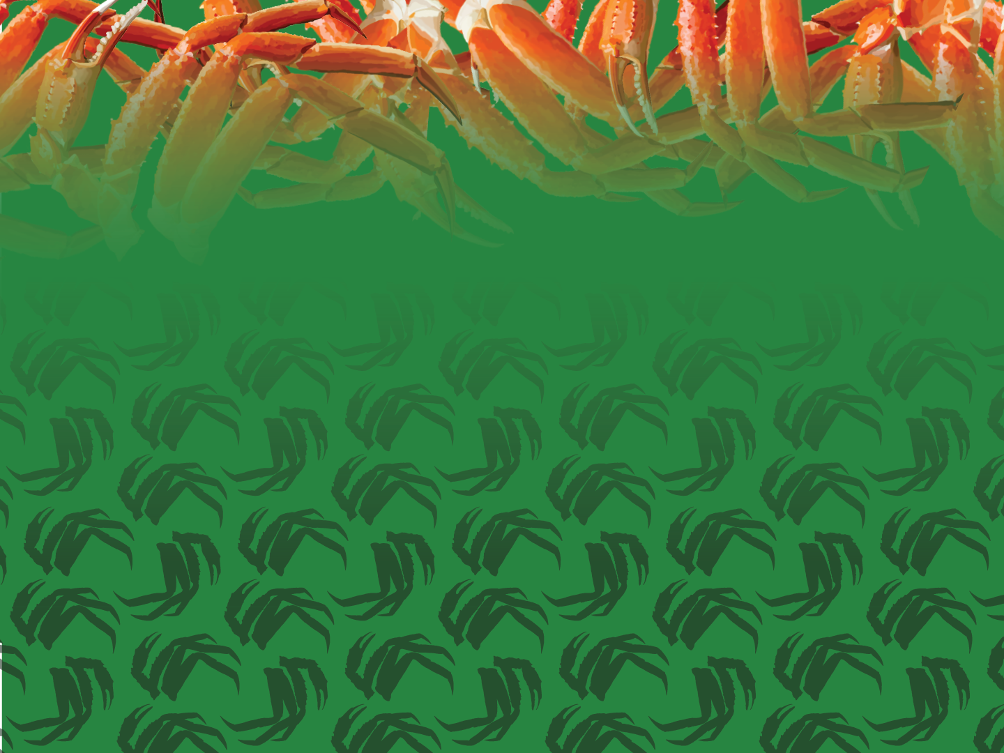 Image of crabs arranged in a pattern, with some of the image featuring real crabs at the top and a fish-scale pattern at the bottom.