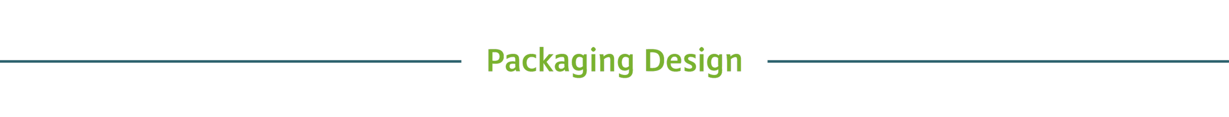 A presentation slide titled 'Packaging Design' with a black background and green text.
