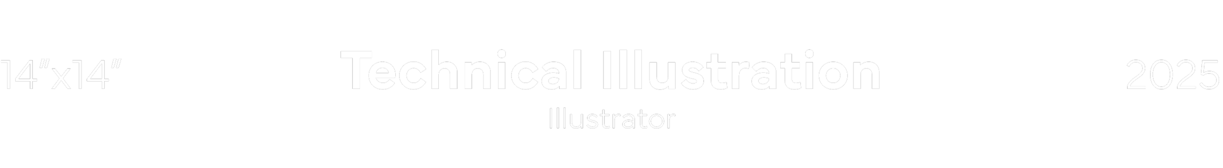 Cover page of a technical illustration book, showing the title 'Technical Illustration 2025' and the author 'Illustrator', with a black background and white text.