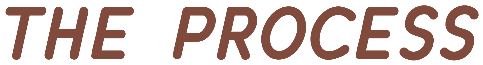 The words "THE PROCESS" written in large, bold, brown letters.