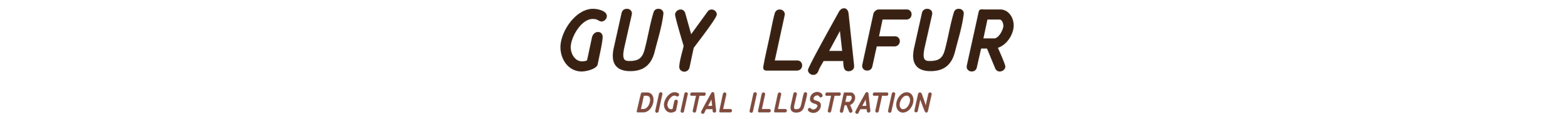 Text image with the words "GUY LAFUR" and "DIGITAL ILLUSTRATION".