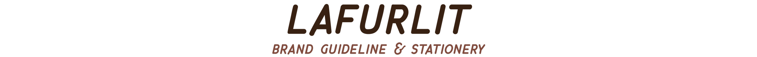 Lafurlit brand guideline and stationery logo in black and brown text.