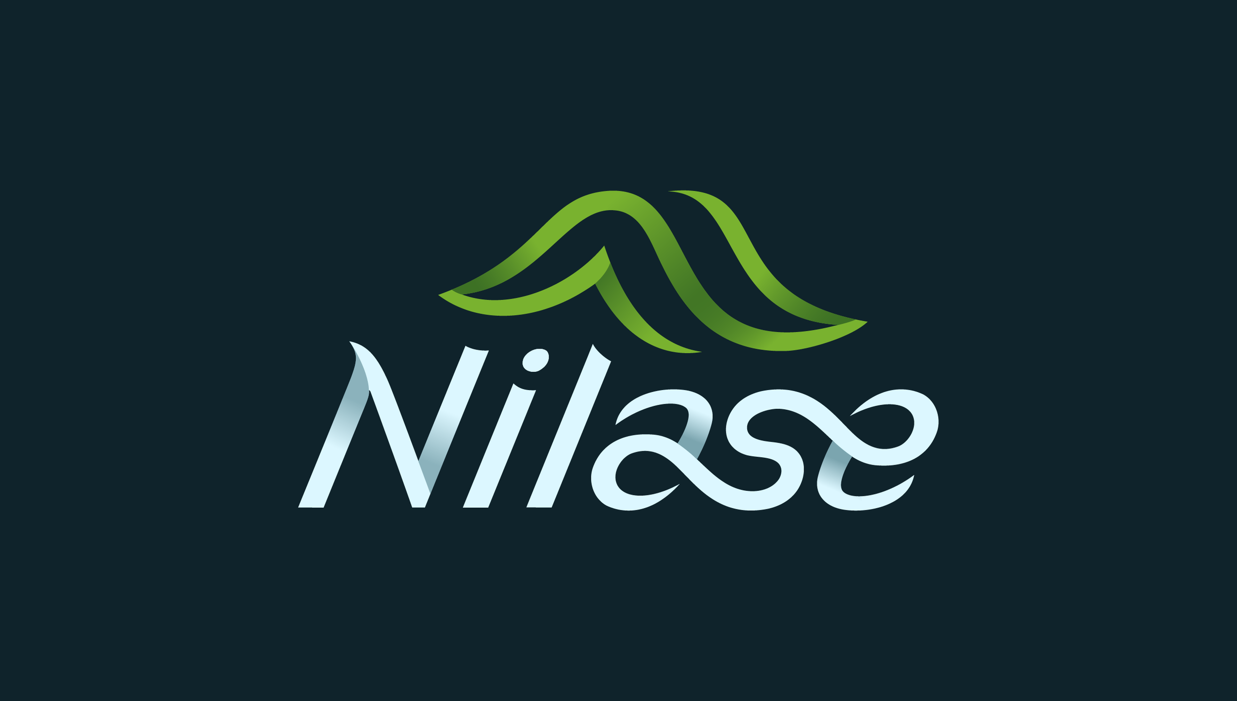 Logo with stylized green hills above the text 'Nile' in light blue, set against a dark background.
