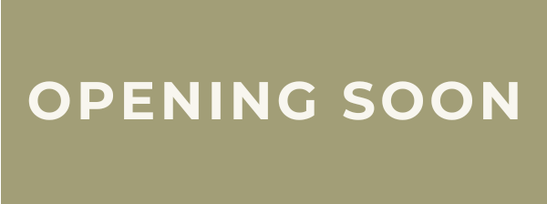 Text that says 'Opening Soon' on a light olive green background.