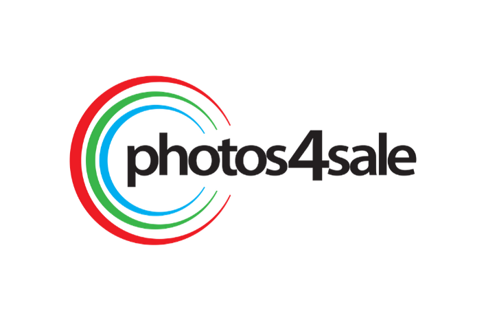 The logo of Photos4Sale with a colorful circular design and black text