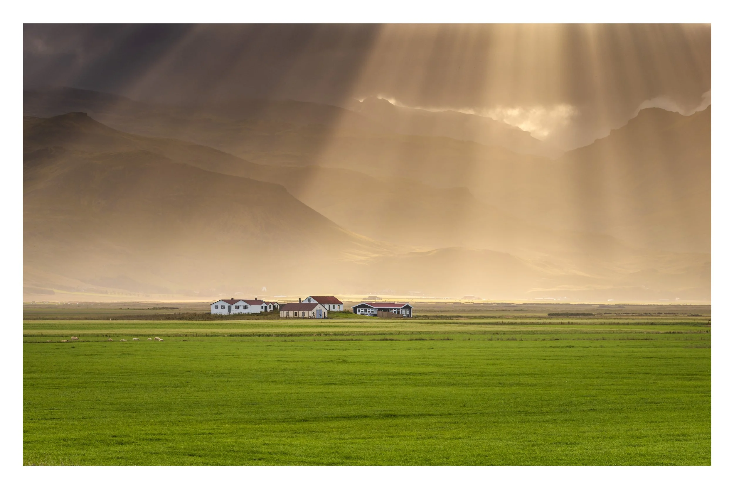 Sunrays Over Iceland Farm