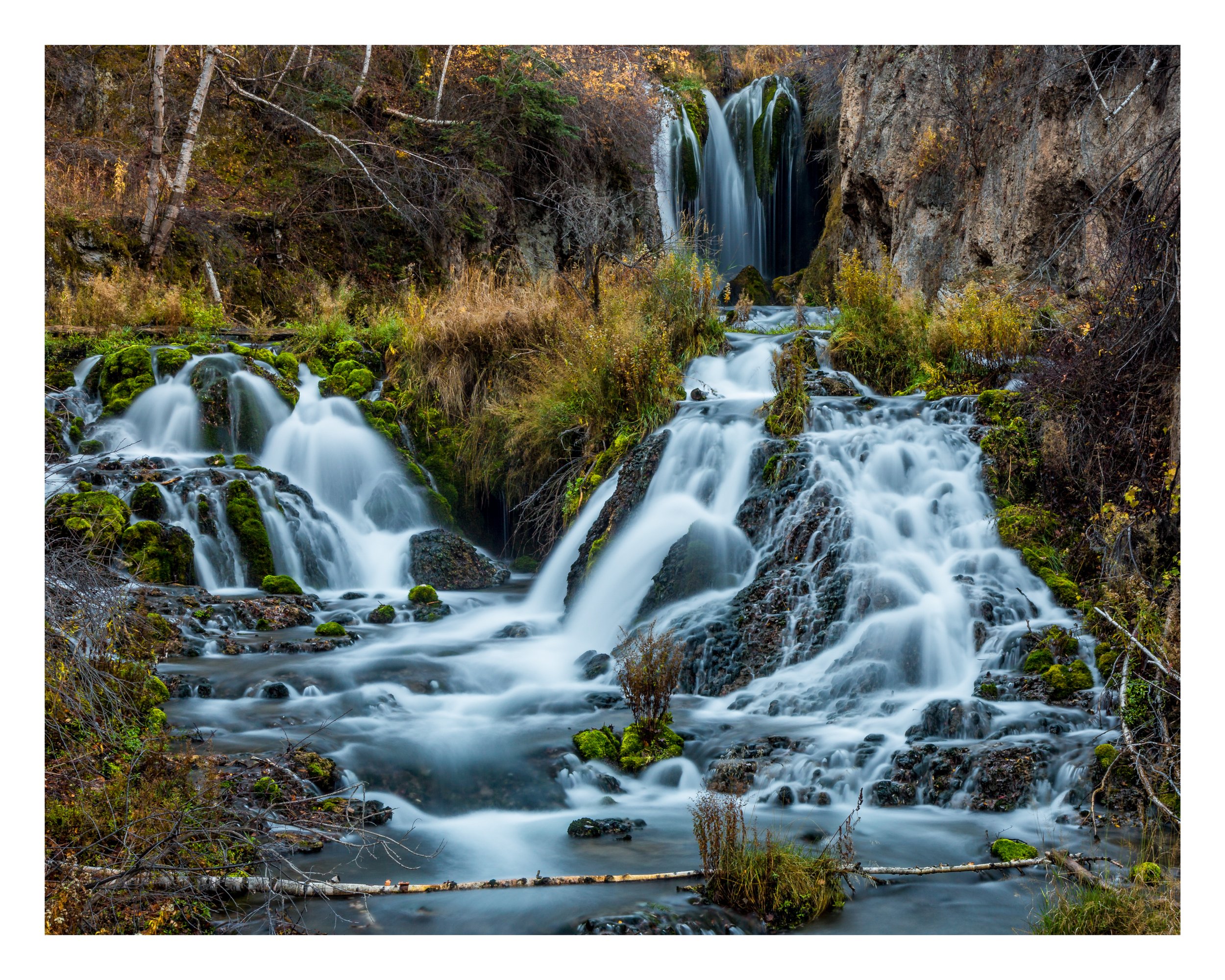 Waterfall Cascading Over Rocks
