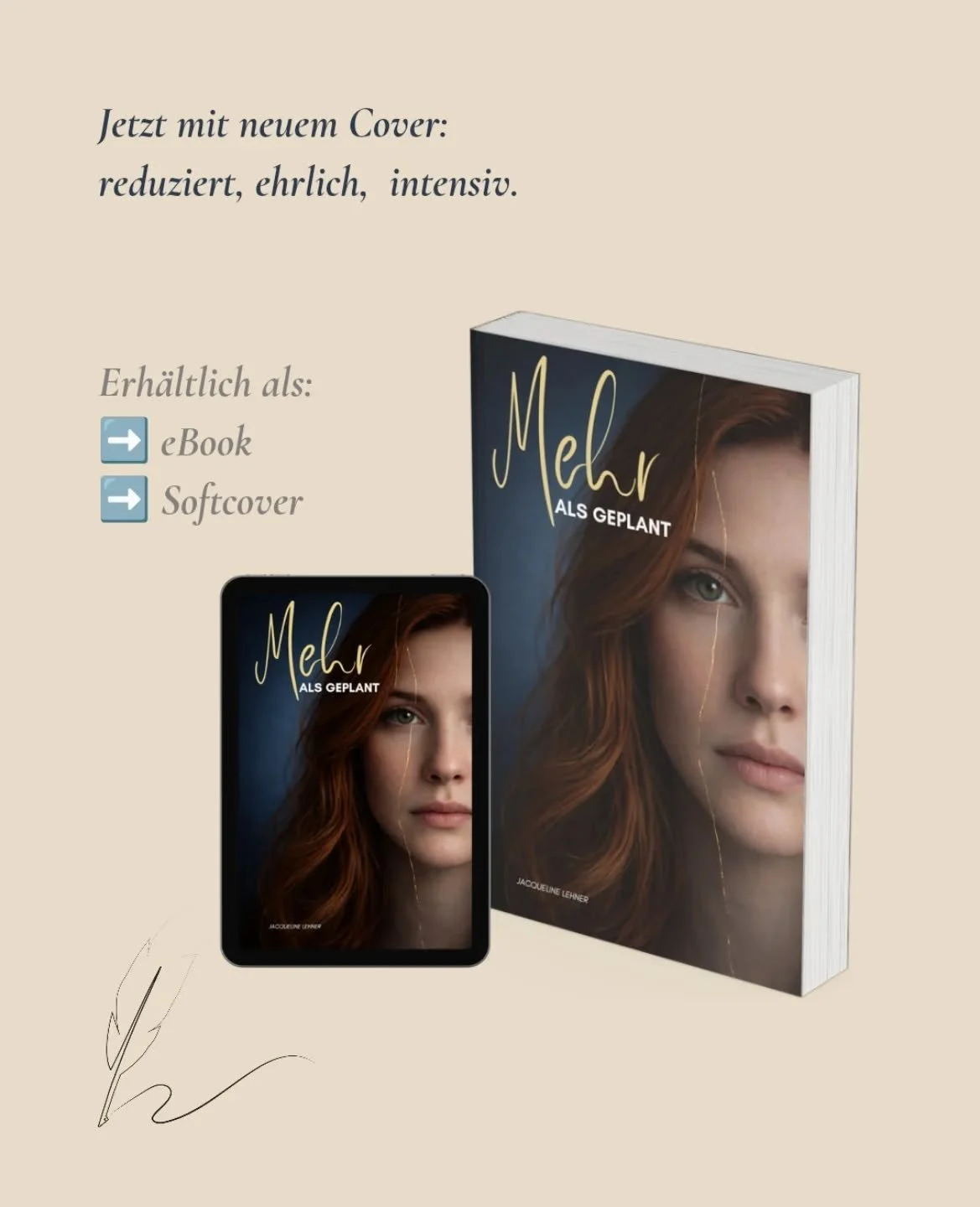 ✨ Cover Reveal ✨

Manchmal kommt das, was alles ver&auml;ndert
nicht laut. Sondern leise.

&bdquo;Mehr als geplant&ldquo; ist ein Roman &uuml;ber das,
was bleibt, wenn das Leben anders verl&auml;uft als gedacht.
&Uuml;ber N&auml;he. Entscheidungen. U