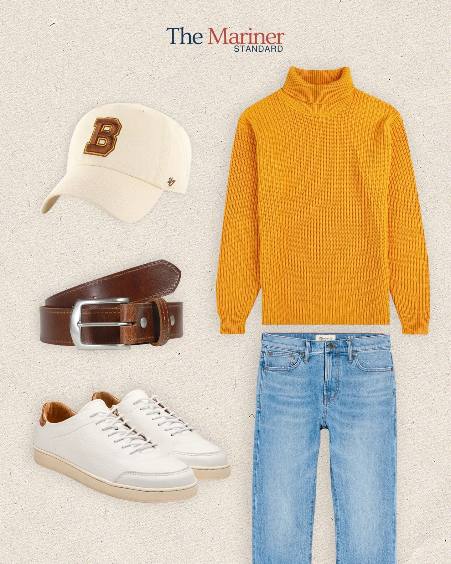 An effortless mix of heritage and ease —
The Seaport Turtleneck Sweater and Staunch Leather Belt from the @seaculturebrand bring refined craftsmanship and coastal sensibility to everyday dressing. Balanced with relaxed denim and clean leather s