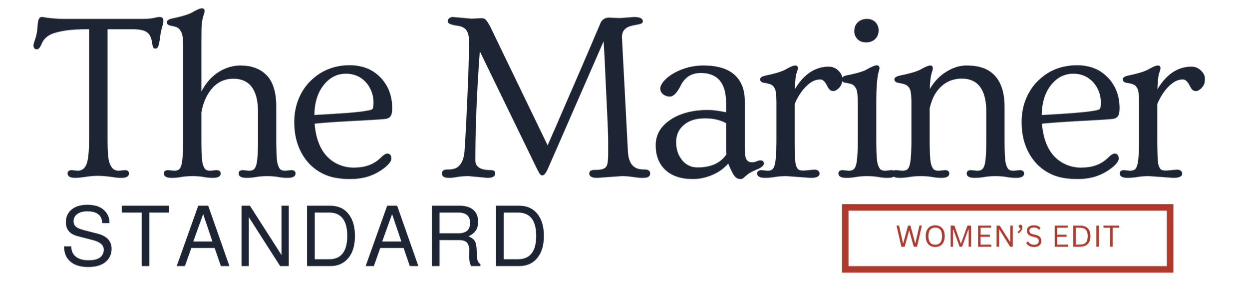Text reading 'The Mariner Standard Women's Edition' with a black background.