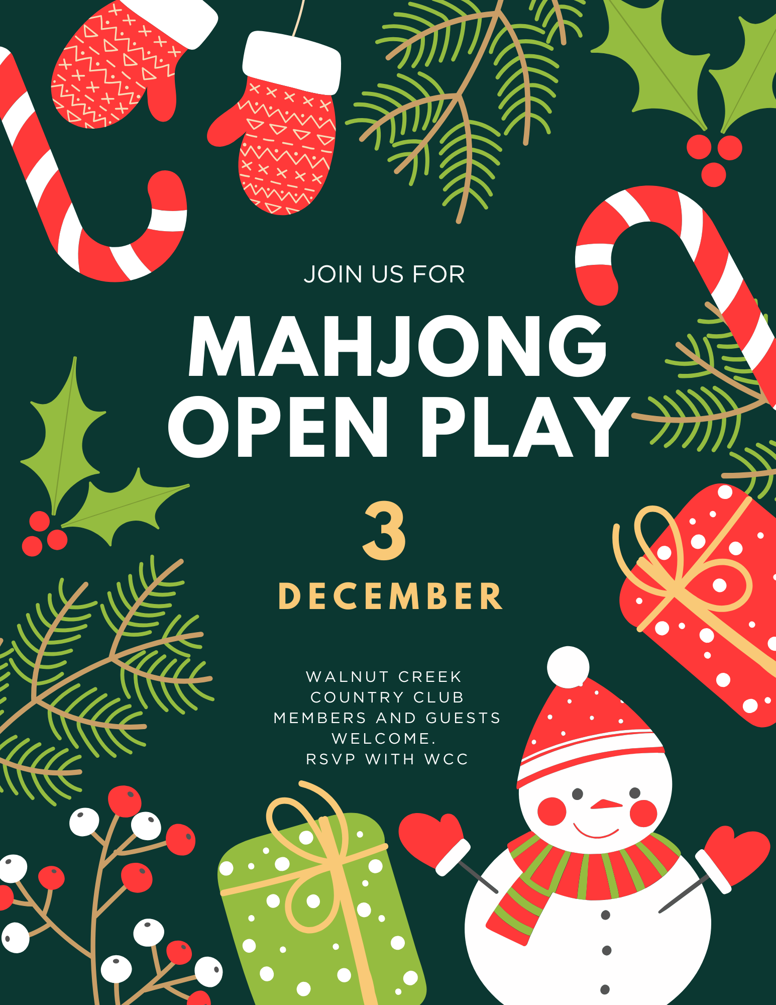 Mahjong Open Play Night at Wilson Country Club