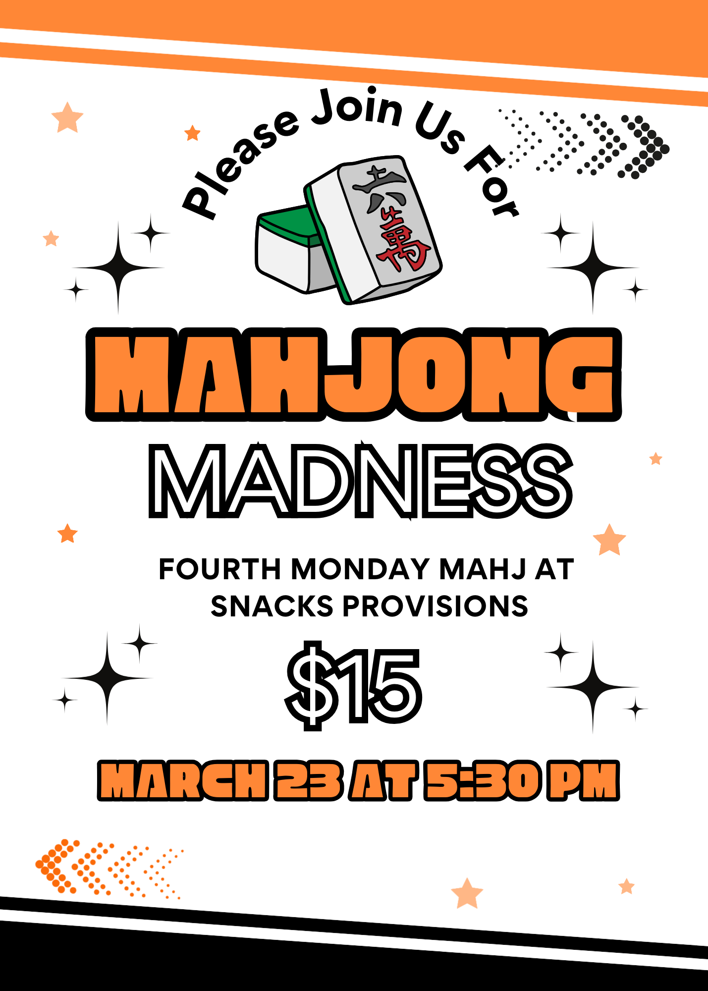Fourth Monday Mahj at Snacks