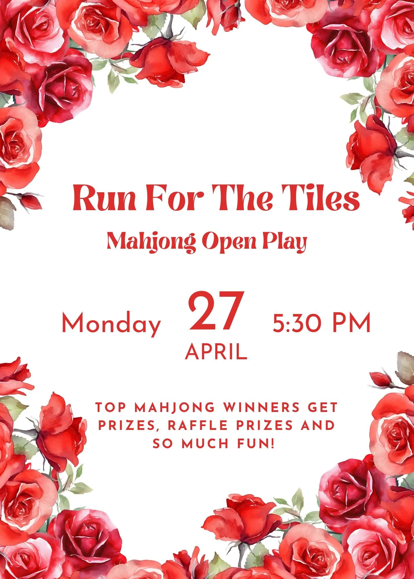 Fourth Monday Mahj - Run For the Tiles
