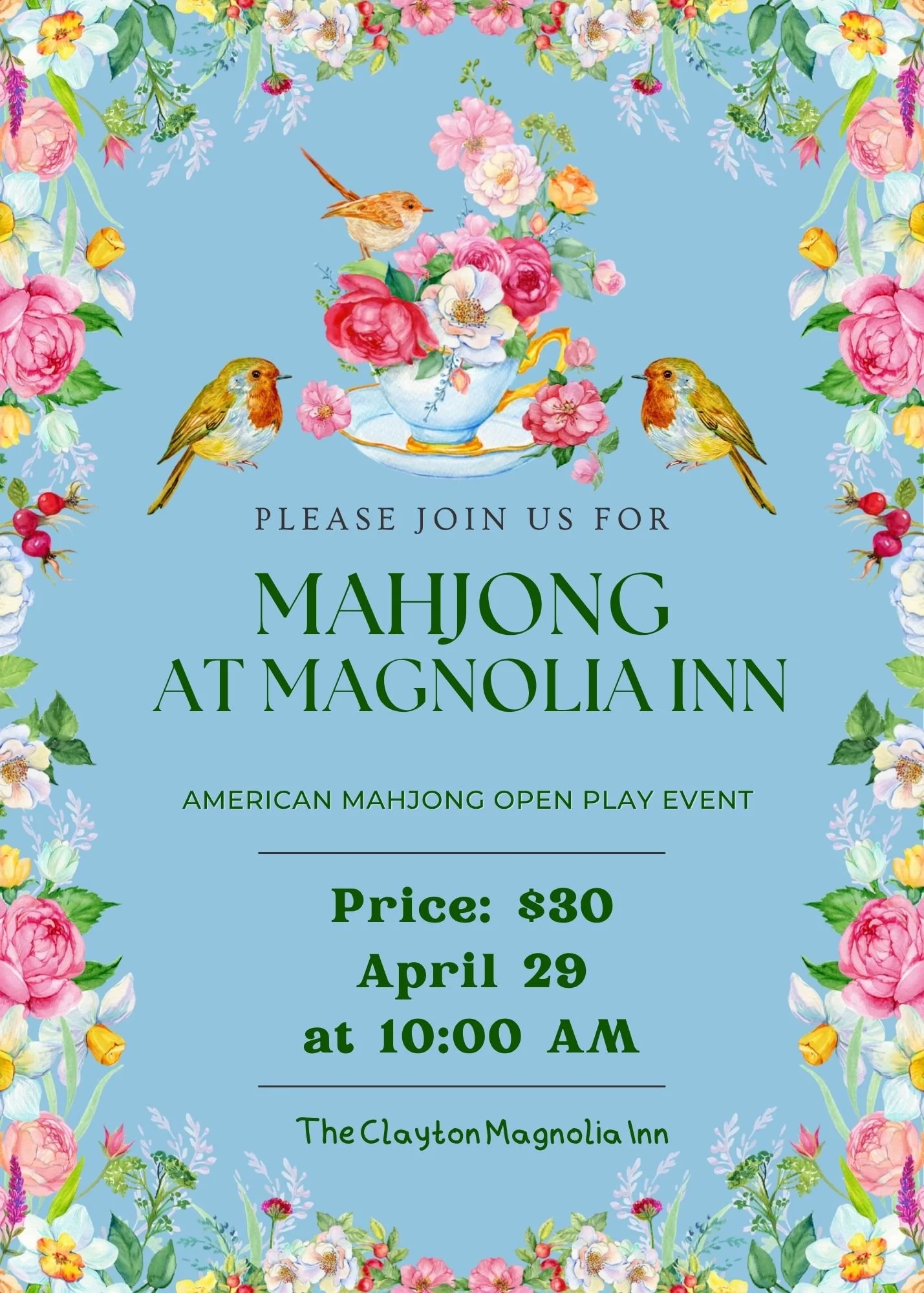 4/29 Mahjong at the Inn
