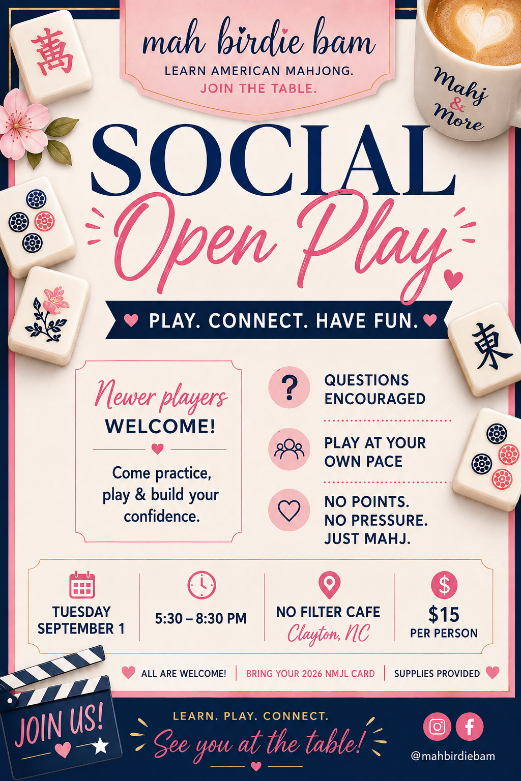 9/1 Social Open Play at No Filter Cafe