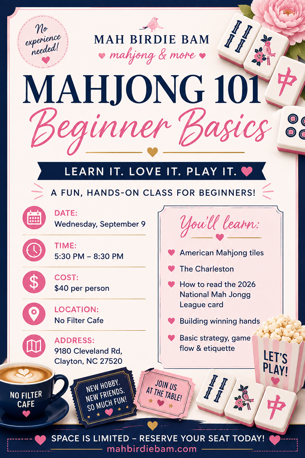 9/9 Mahjong 101: Beginner Basics at No Filter Cafe