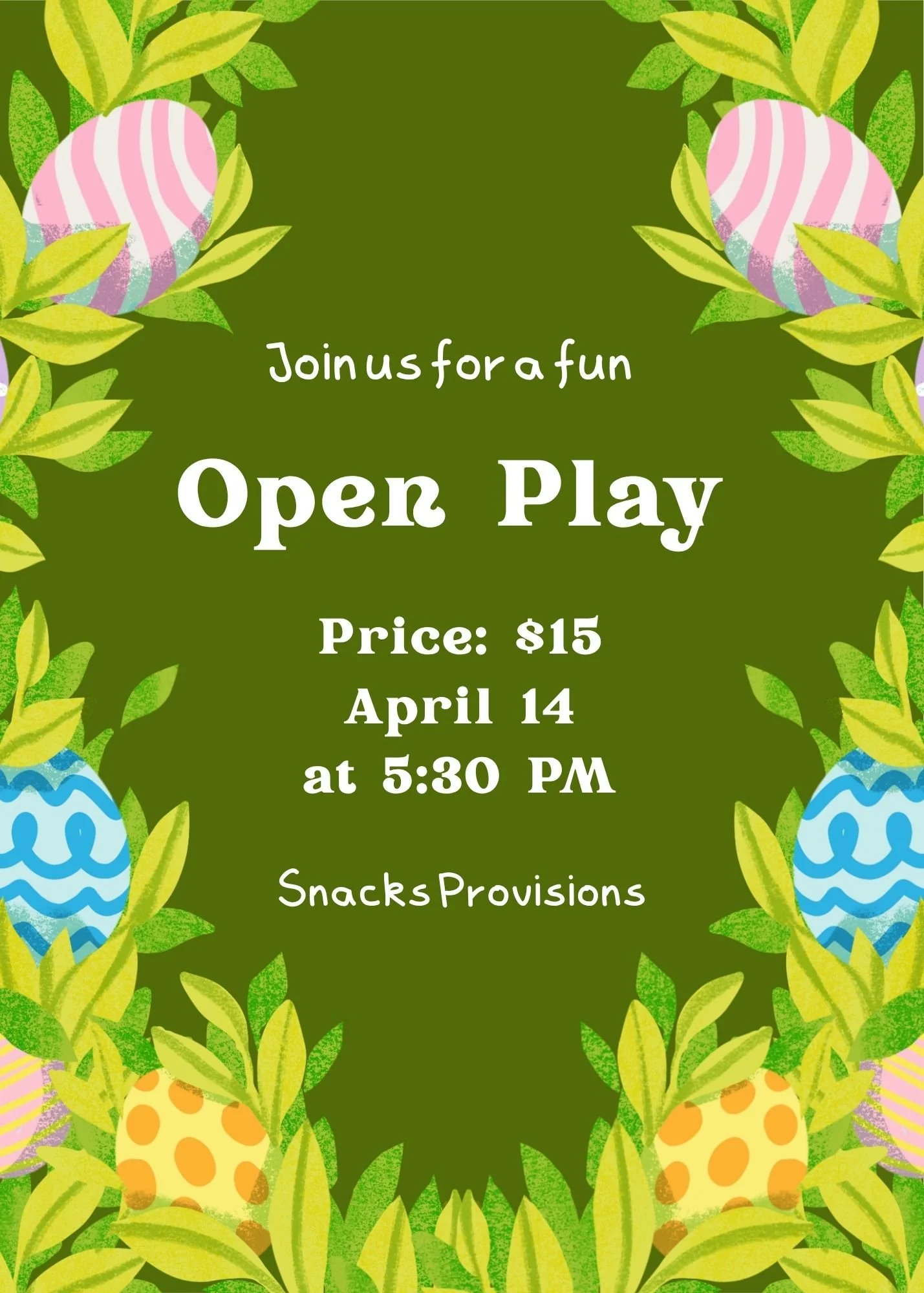Open Play at Snacks