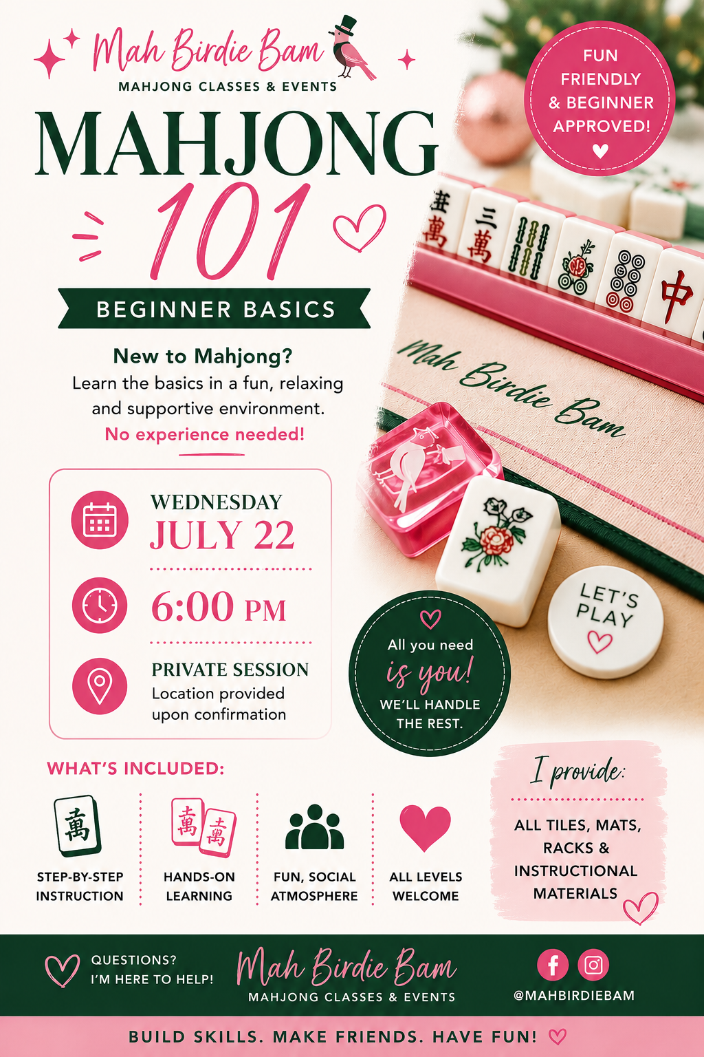Private - 7/22 Mahjong 101: Beginner Basics
