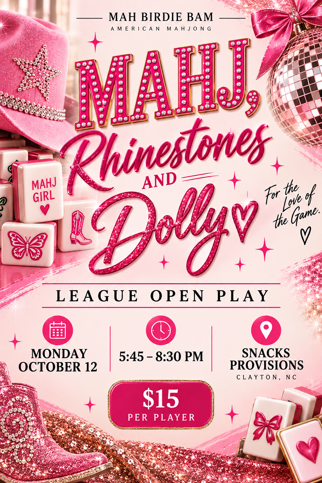 10/12 Mahj, Rhinestones, and Dolly | League Open Play