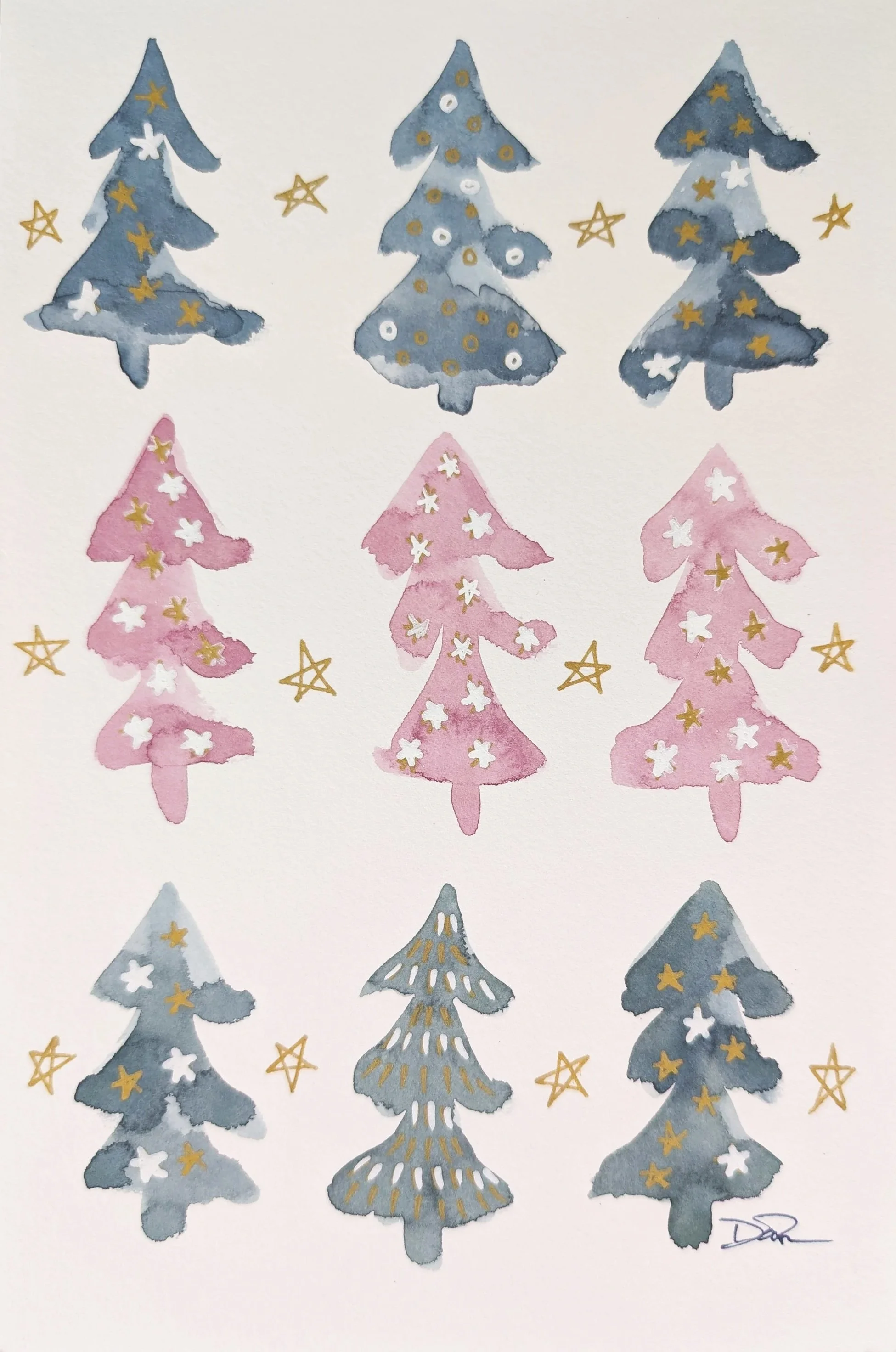 6"x9" Watercolor on paper
Modern Christmas Trees
AVAILABLE
