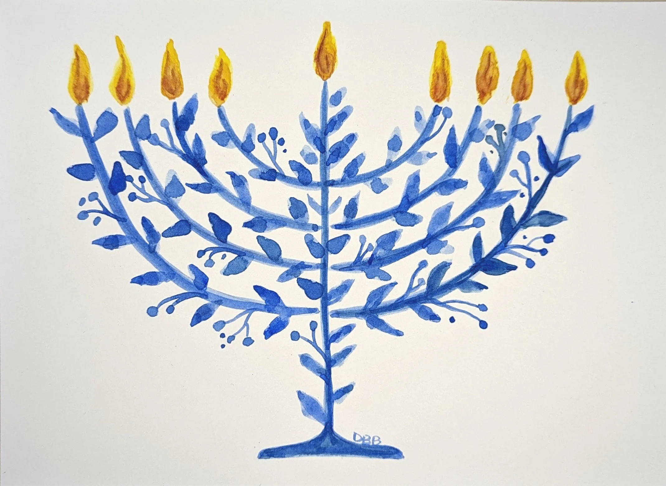 8.5"x6" Watercolor on paper
Light the Menorah
AVAILABLE