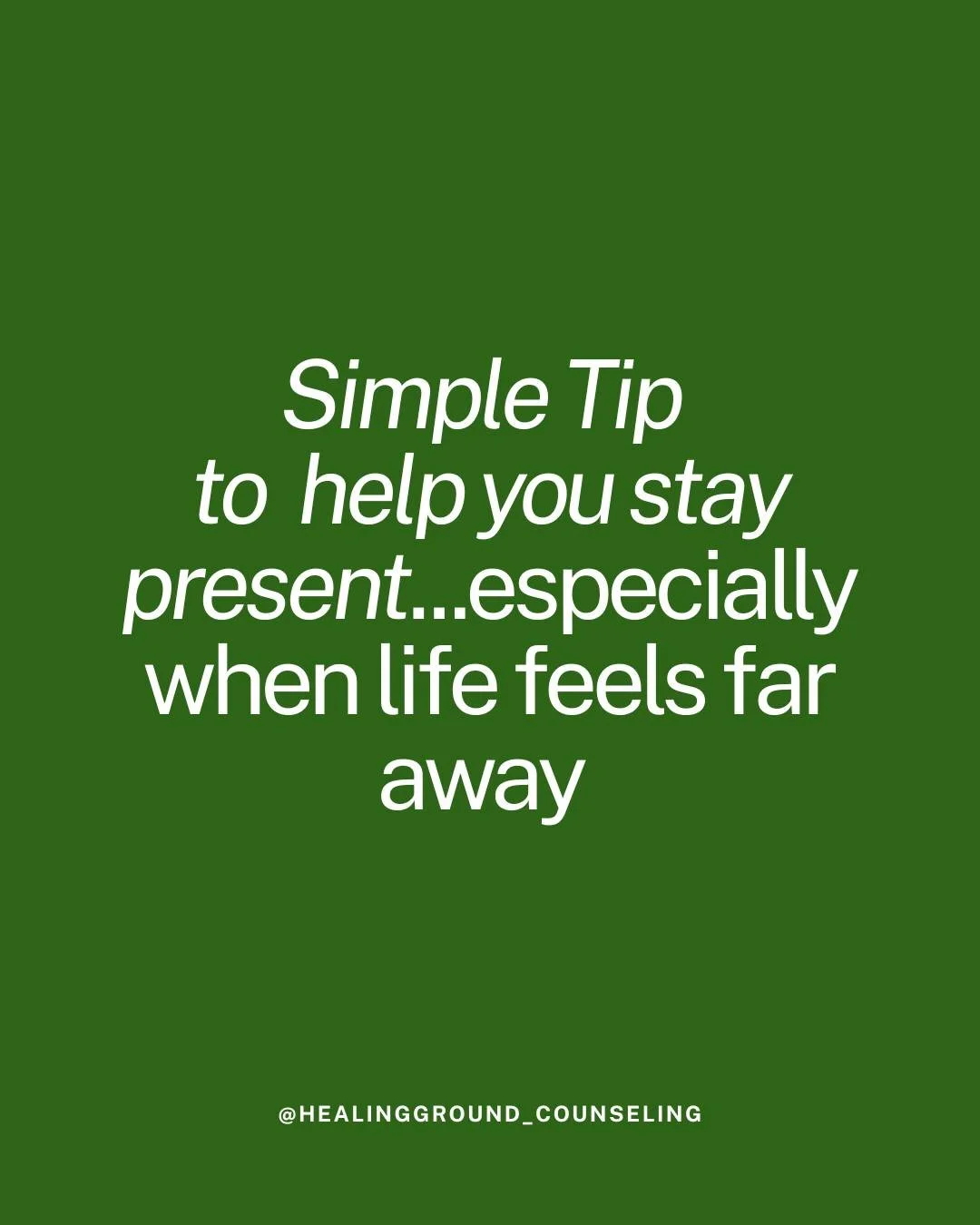 When dissociation pulls you away from the present moment, grounding can be your anchor back to right here, right now.

The 5-4-3-2-1 technique works because it engages all your senses at once. Instead of fighting the feeling of being far away, you're